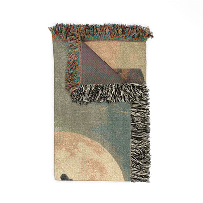 Dragon Moon Woven Blanket — Gothic Fantasy Throw for Dragon Lovers